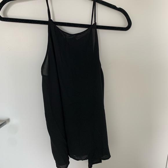 Lush Tops - black long tank top